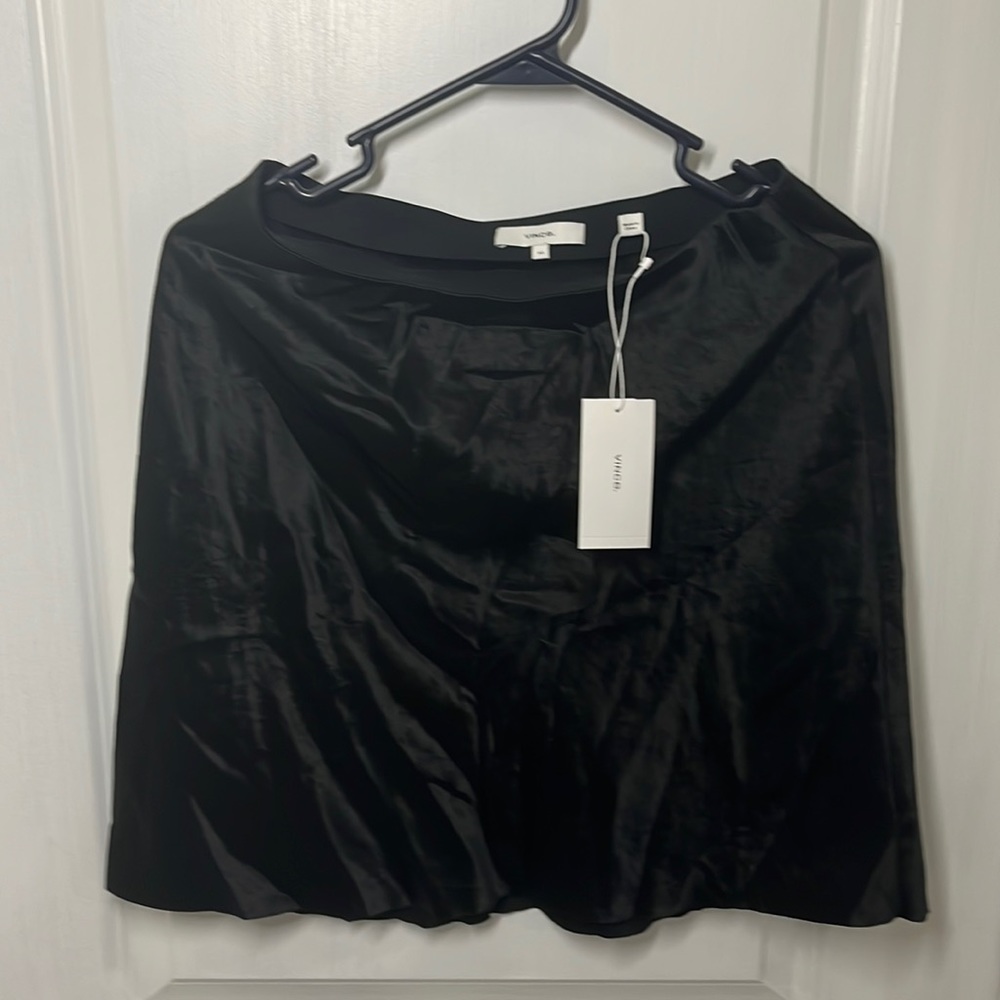 Vince Black Satin Skirt